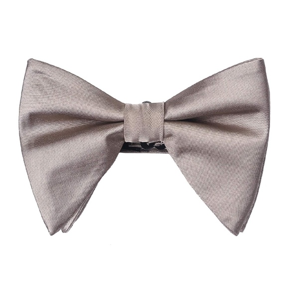 Mens Over Sized Satin Tuxedo Pre-Tied Bow Tie 2pc - Picture 3 of 3